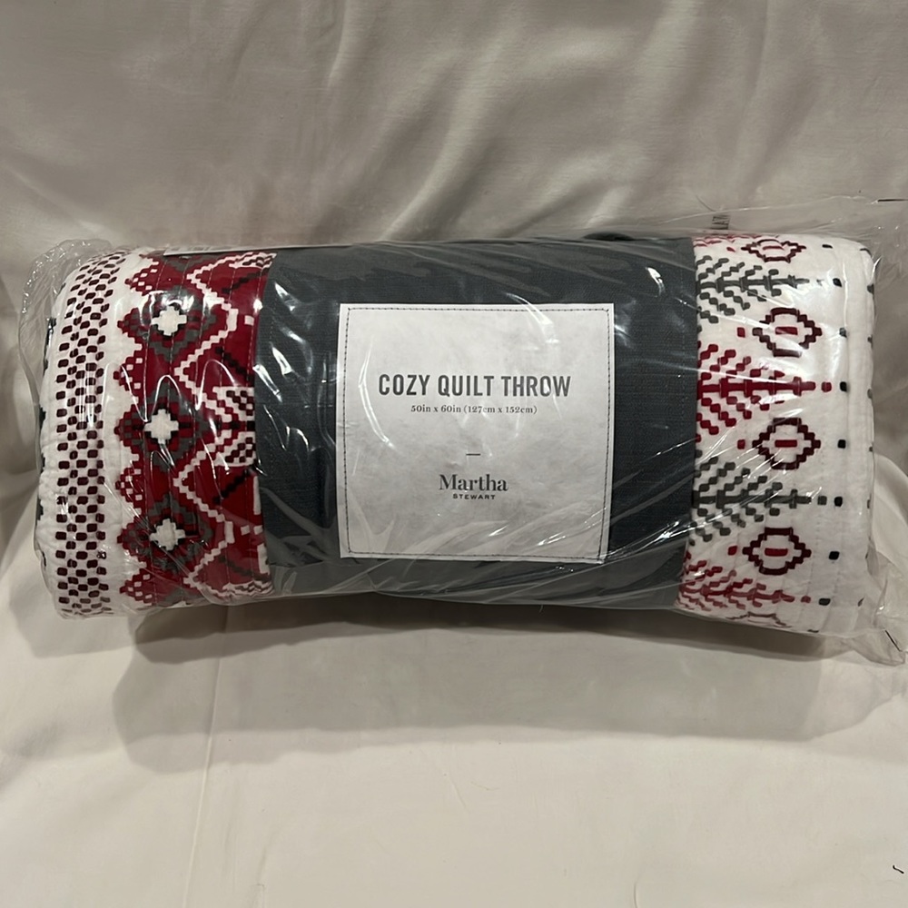 Cozy Quilt Throw 50” - 60”, by Martha Stewart.